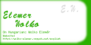 elemer wolko business card
